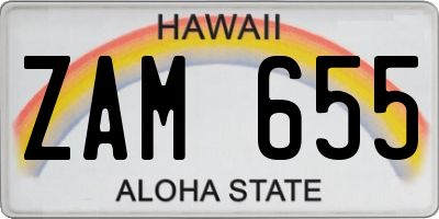 HI license plate ZAM655