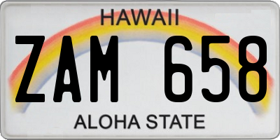 HI license plate ZAM658