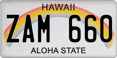 HI license plate ZAM660