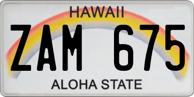 HI license plate ZAM675