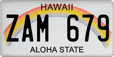 HI license plate ZAM679