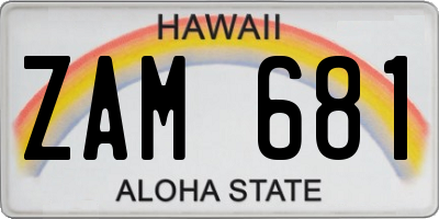 HI license plate ZAM681