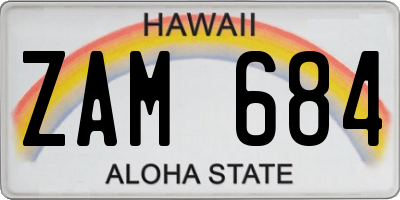 HI license plate ZAM684