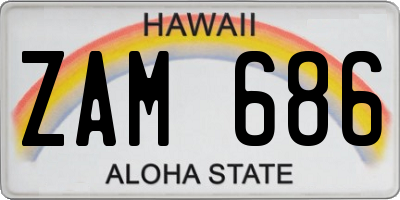 HI license plate ZAM686