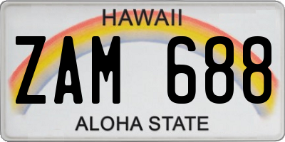 HI license plate ZAM688