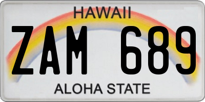 HI license plate ZAM689