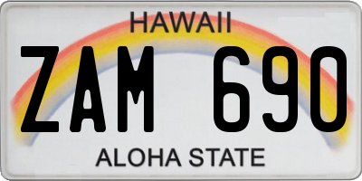 HI license plate ZAM690