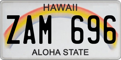 HI license plate ZAM696