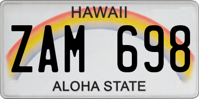 HI license plate ZAM698