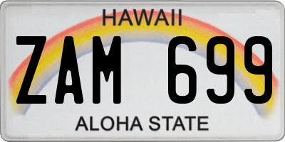 HI license plate ZAM699