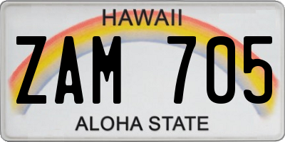 HI license plate ZAM705