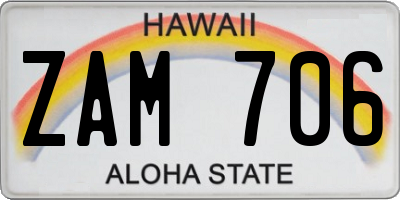 HI license plate ZAM706