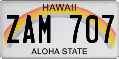 HI license plate ZAM707