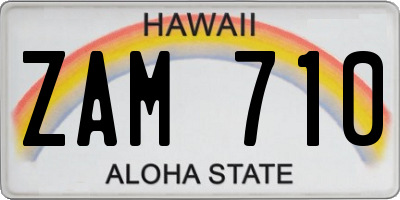 HI license plate ZAM710