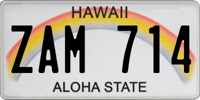 HI license plate ZAM714