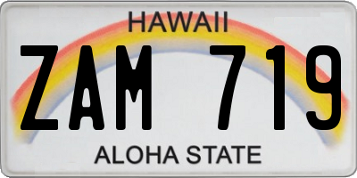 HI license plate ZAM719