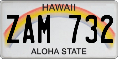 HI license plate ZAM732