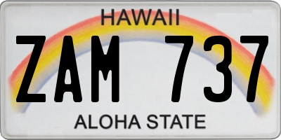 HI license plate ZAM737
