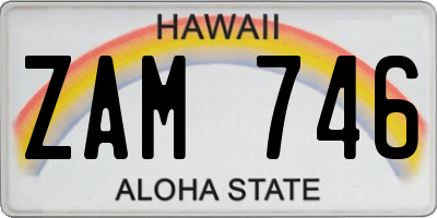 HI license plate ZAM746