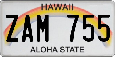 HI license plate ZAM755