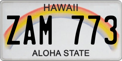 HI license plate ZAM773