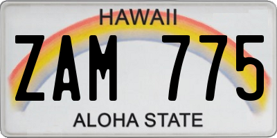 HI license plate ZAM775