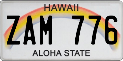 HI license plate ZAM776
