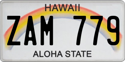 HI license plate ZAM779