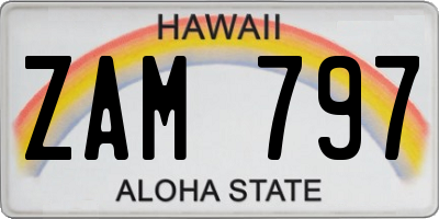 HI license plate ZAM797