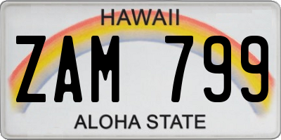 HI license plate ZAM799