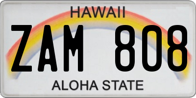 HI license plate ZAM808