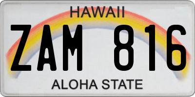 HI license plate ZAM816