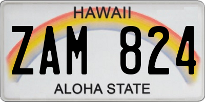 HI license plate ZAM824