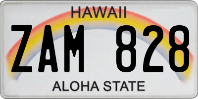 HI license plate ZAM828