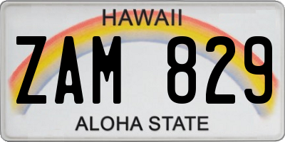 HI license plate ZAM829