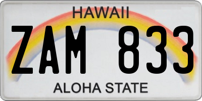 HI license plate ZAM833