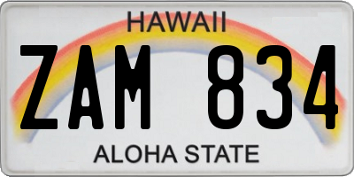 HI license plate ZAM834