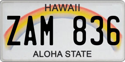 HI license plate ZAM836