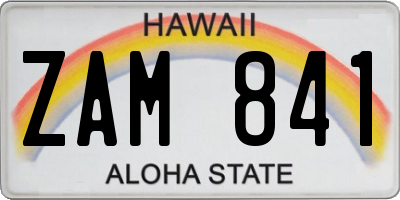 HI license plate ZAM841