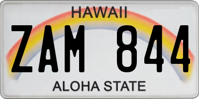 HI license plate ZAM844