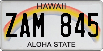 HI license plate ZAM845