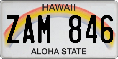 HI license plate ZAM846