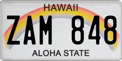 HI license plate ZAM848