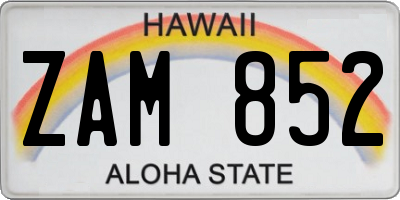 HI license plate ZAM852