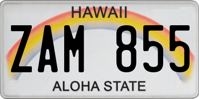 HI license plate ZAM855