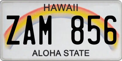 HI license plate ZAM856