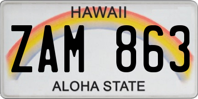 HI license plate ZAM863