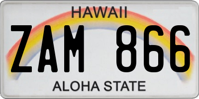 HI license plate ZAM866