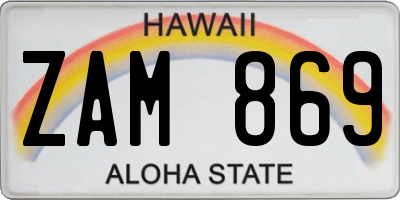 HI license plate ZAM869