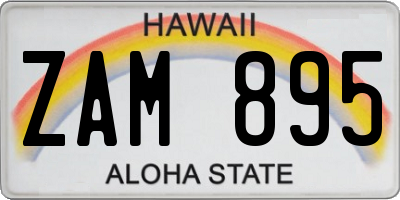 HI license plate ZAM895